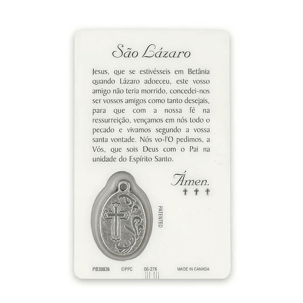 Carte de prière Saint Lazare 2
