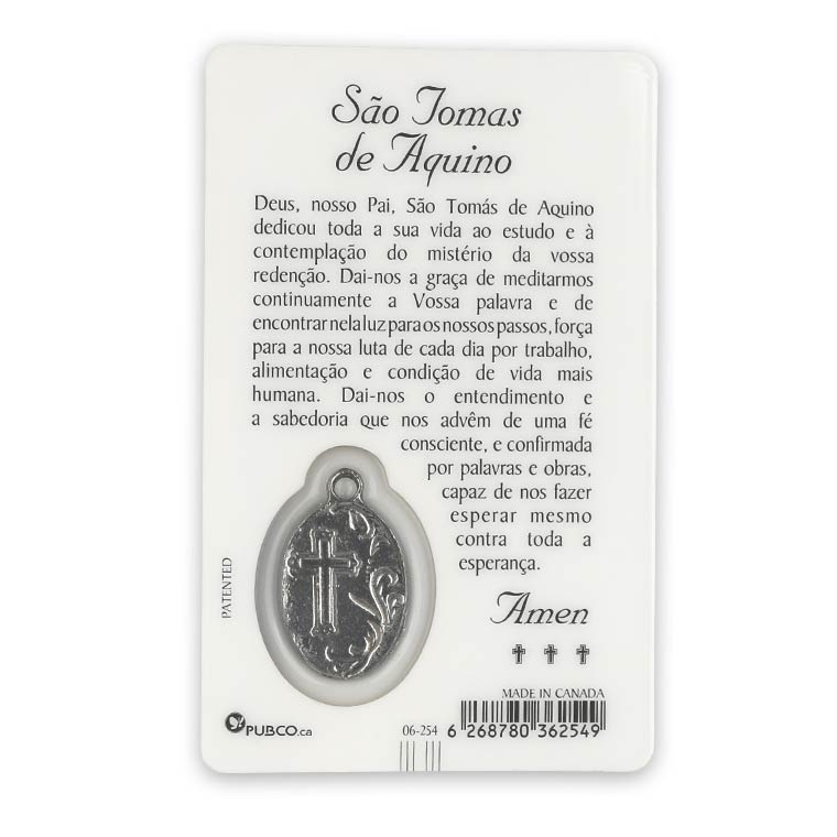Carte de prière de Saint Thomas d'Aquino