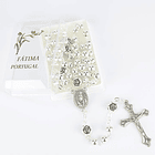 Terço prateado com rosas 3