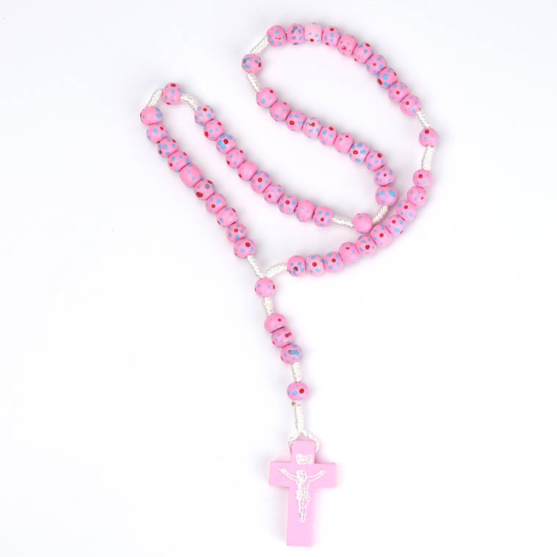 Pink wood rosary 2