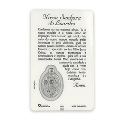 Biglietto di preghiera della Madonna di Lourdes