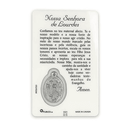 Prayer card of Our Lady of Lourdes