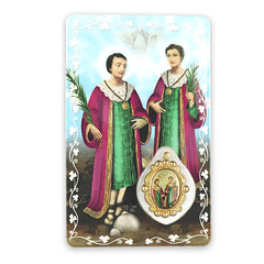 Prayer card of Saint Cosmas and Damian