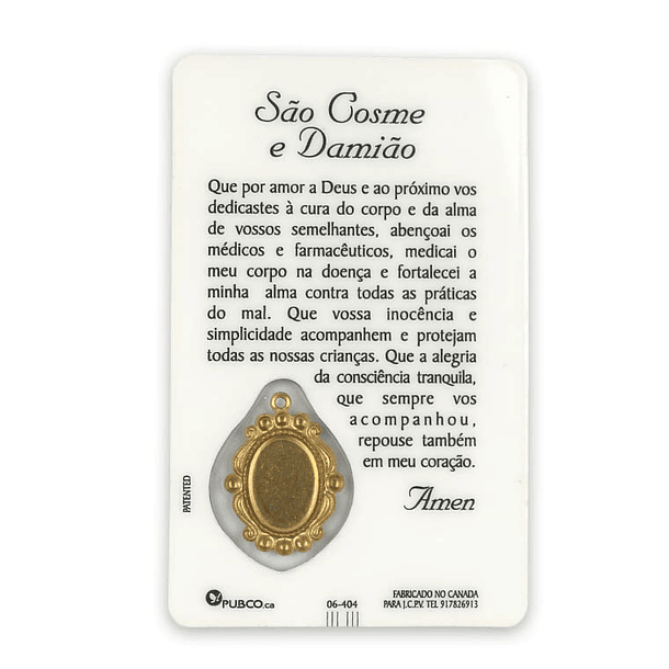 Prayer card of Saint Cosmas and Damian 2
