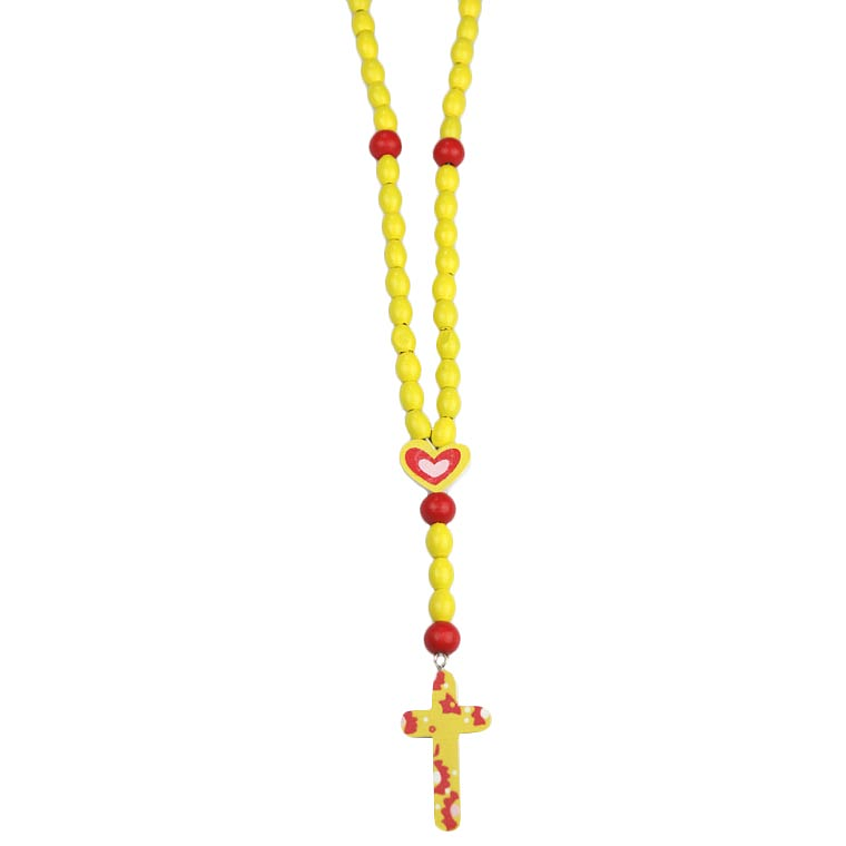 Rosario in legno con cuore 1