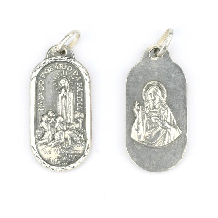 Sterling Silver Sacred Heart Of Jesus Christ Scapular Medal Pendant ...