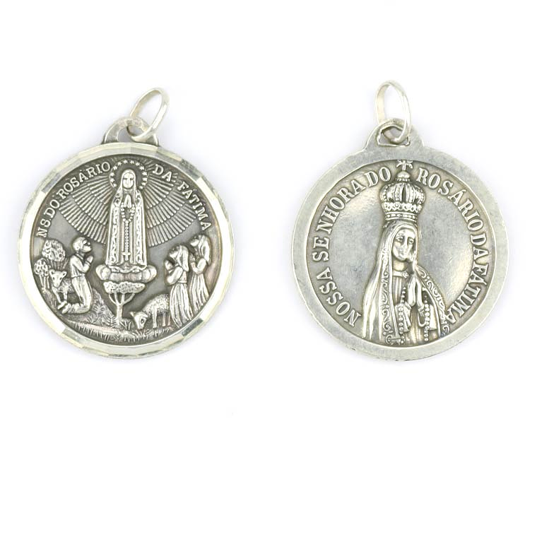 Medal of Our Lady of the Rosary of Fátima - 925 Sterling Silver 1