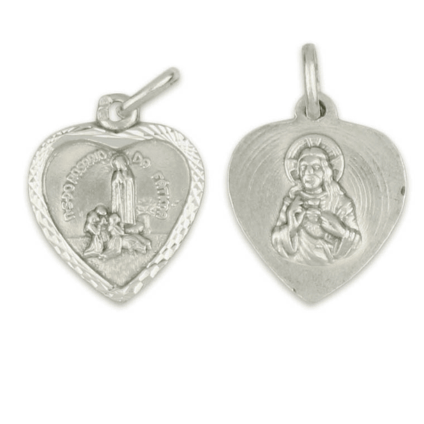 Médaille Cœur de Fatima - Argent 925 2