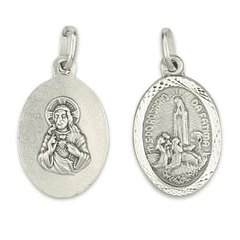 Médaille Apparition de Fatima en ovale - Argent 925