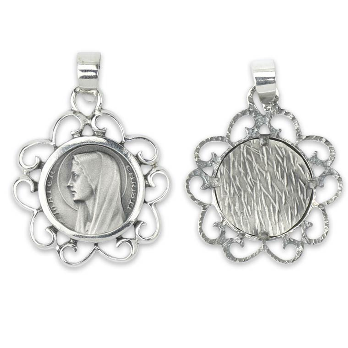 Medalla simple de Nuestra Señora de Fátima - Plata 925 1