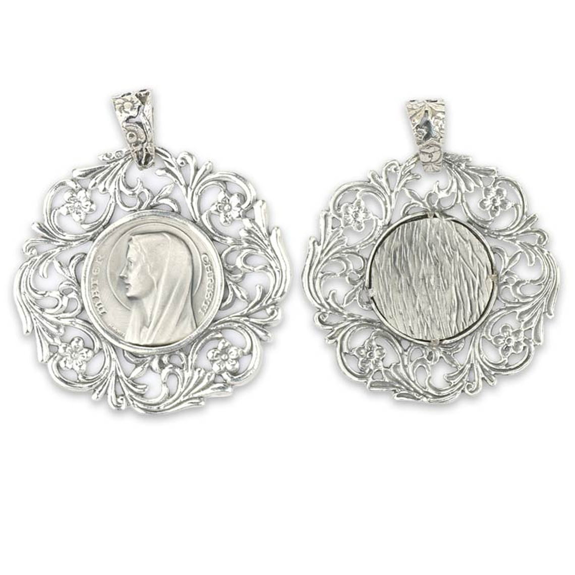 Rasta Medal with the face of Our Lady - 925 Silver 1