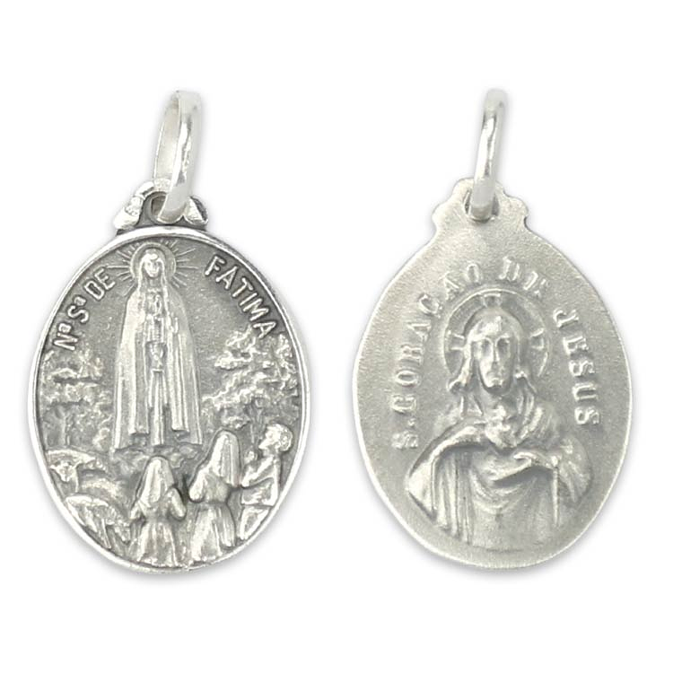 Sacred Heart of Jesus Oval Medal - Silver 925 1