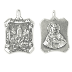 Médaille Rectangulaire de Fatima - Argent 925