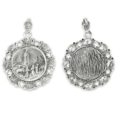 Médaille d'apparition de Fatima et coquillages - Argent 925