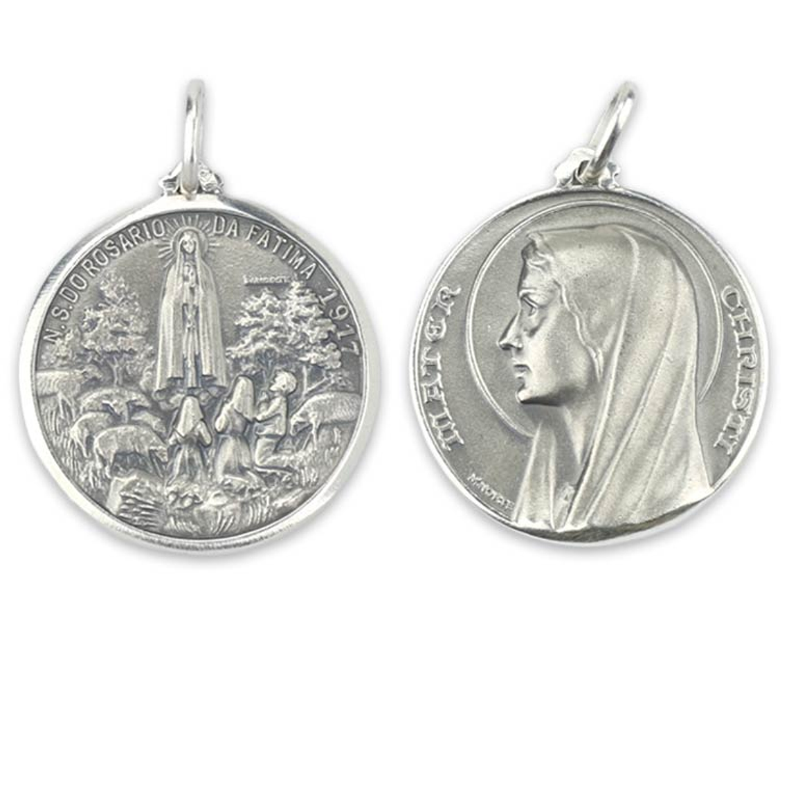 Medal of Our Lady of the Rosary of Fatima - Silver 925 1