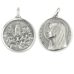 Medalha Nossa Senhora do Rosário de Fátima - Prata 925