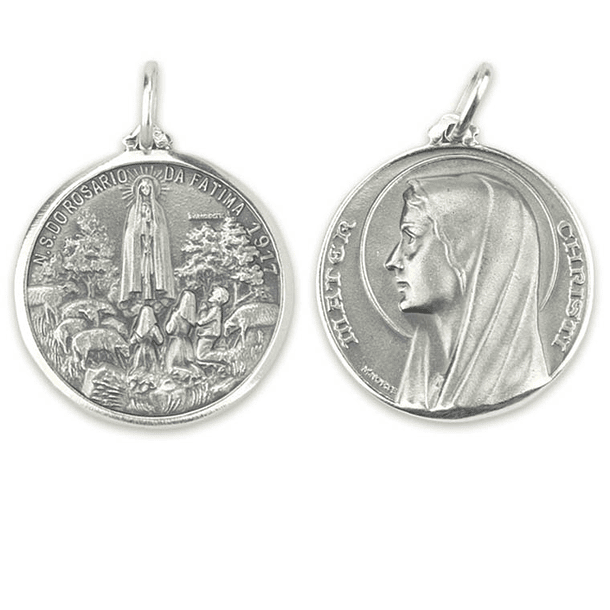 Medal of Our Lady of the Rosary of Fatima - Silver 925 1