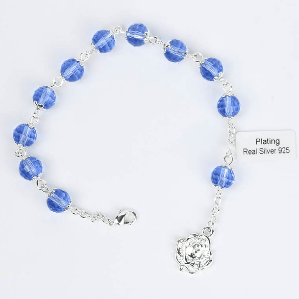 Pulseira de Cristal Azul 