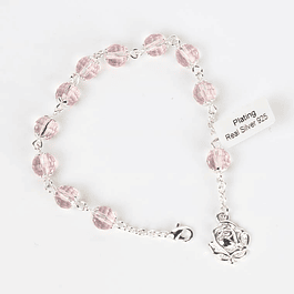Pulseira de Cristal Rosa