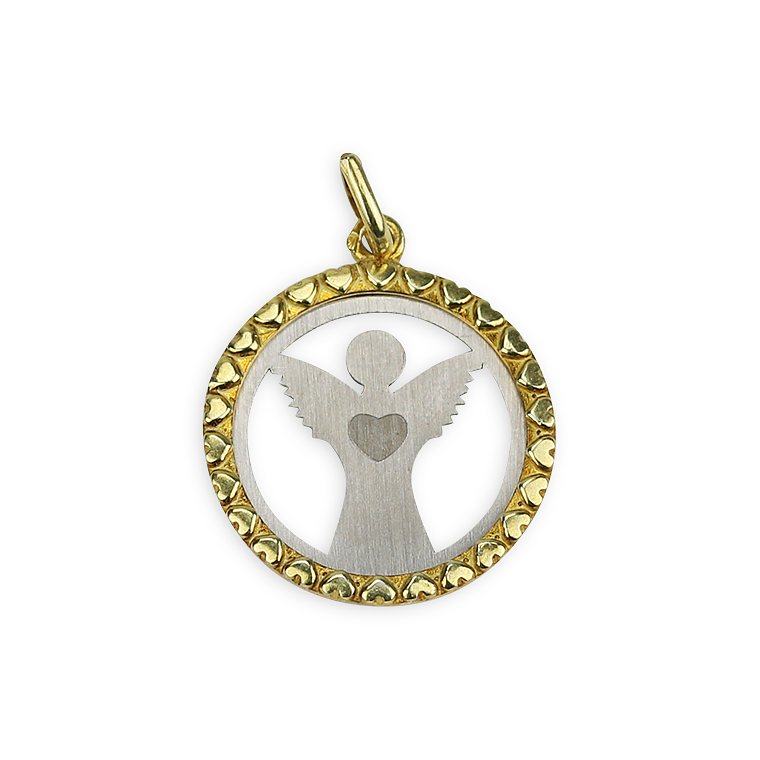 Médaille Ange Gardien avec Coeur - Argent 925 1
