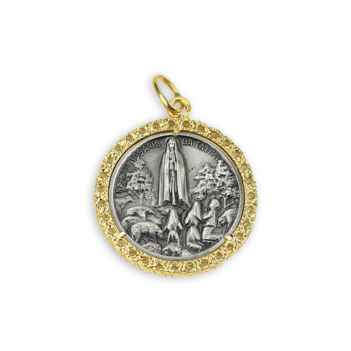 Fatima Appearance Round Medal - 925 Silver 1