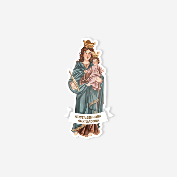 Our Lady Help of Christians Catholic Sticker 1