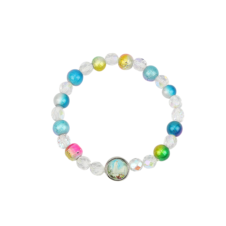 Pulseira colorida com Fátima 1