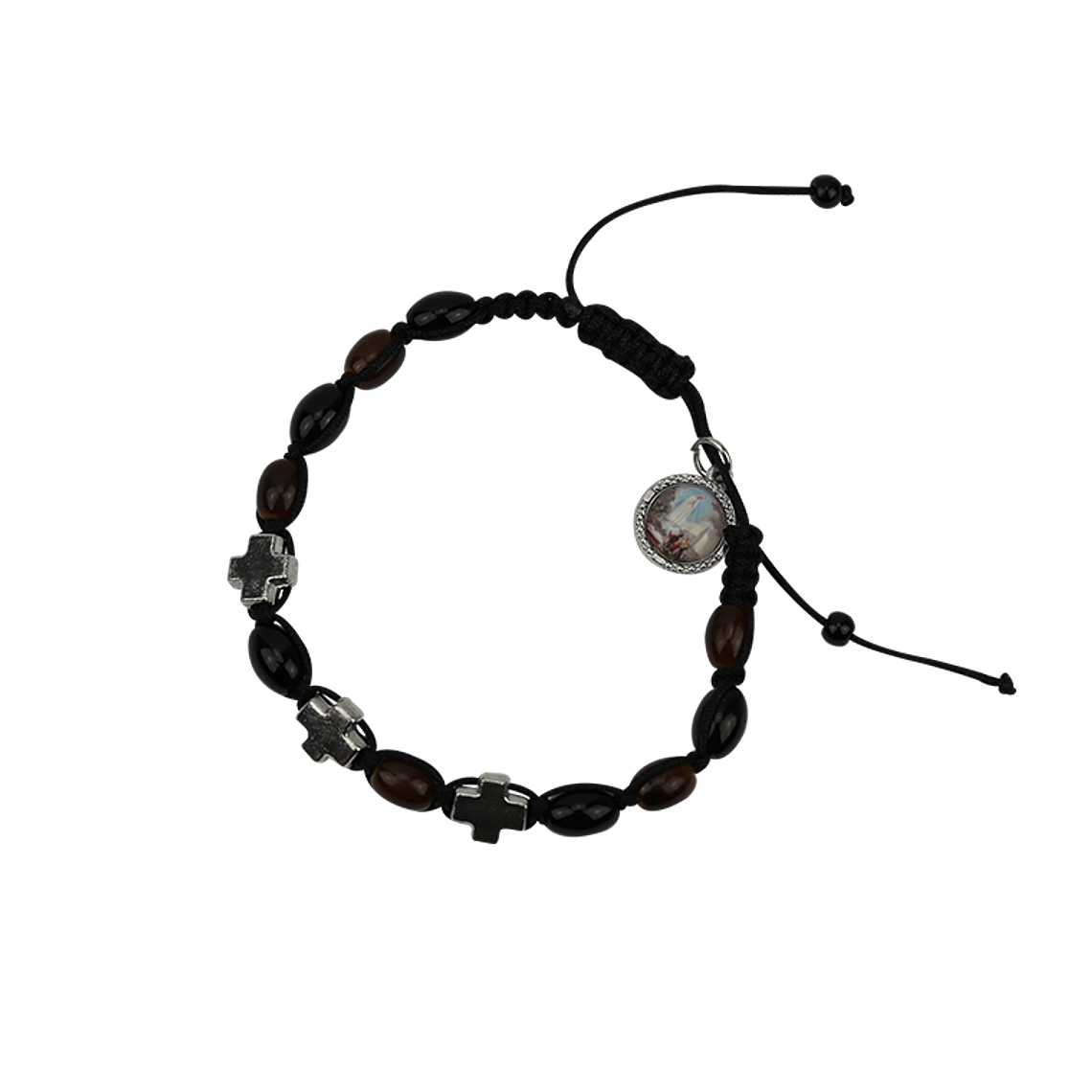 Bracciale in legno con croce 1