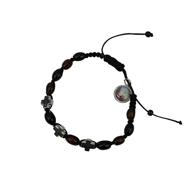 Wooden cross bracelet