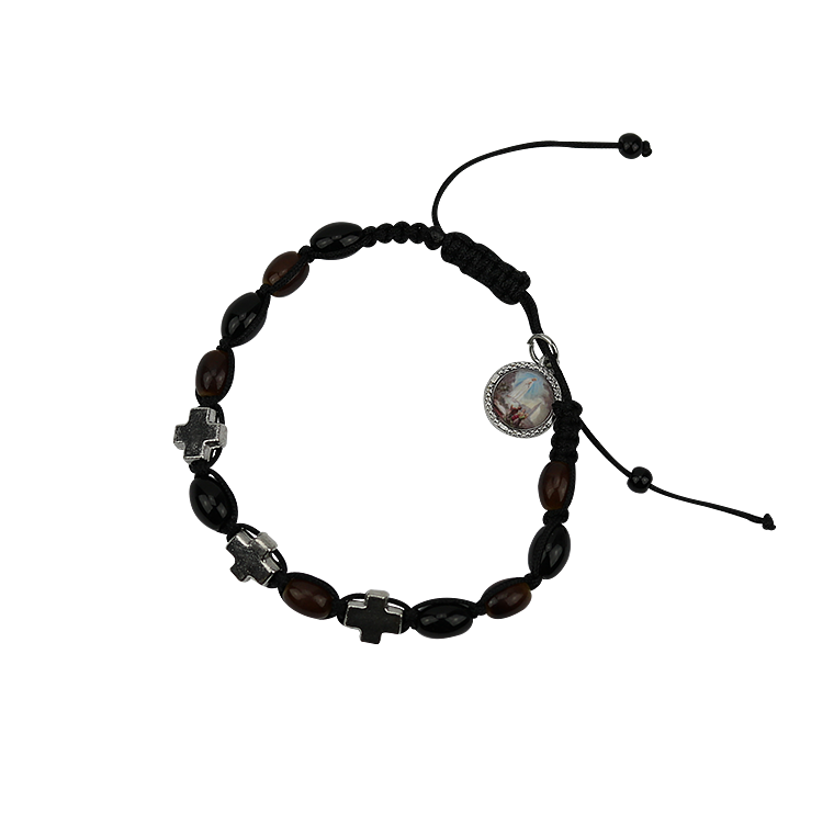 Bracciale in legno con croce 1