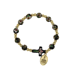 Dark crystal bracelet with cross