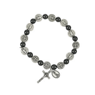 Saint Benedict hematite bracelet
