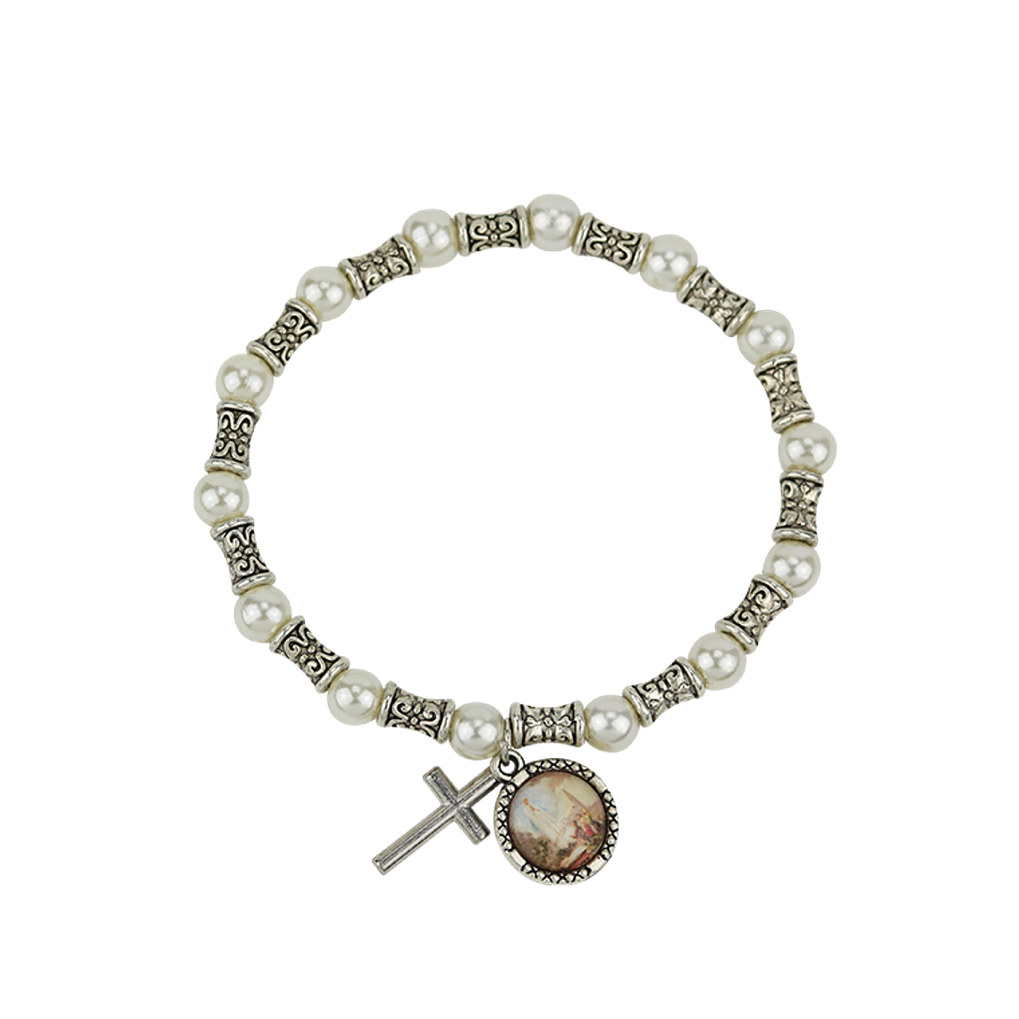 Bracciale con perle bianche 1