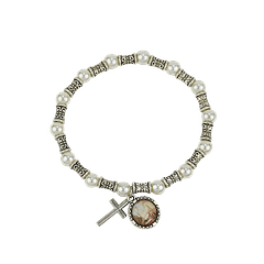 Bracelet avec perles blanches