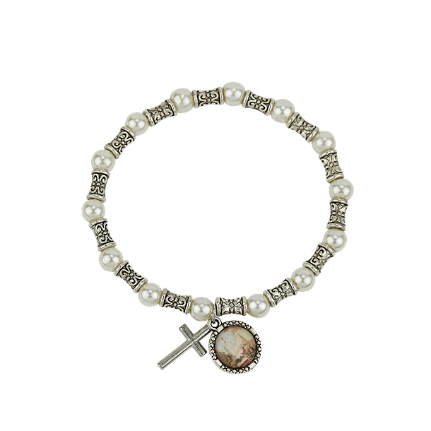 Bracelet avec perles blanches 1