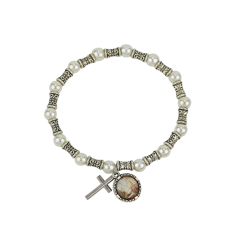 Bracciale con perle bianche 1