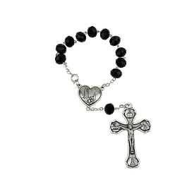 Dezena de cristal com Coração de Fátima