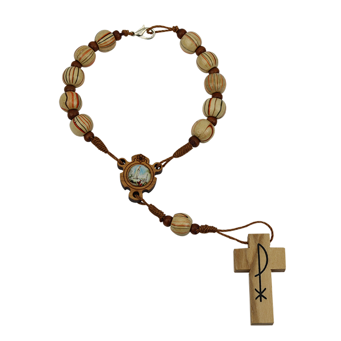 Decena de madera con Fátima 1