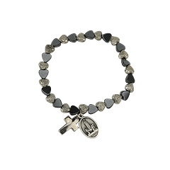 Bracciale in ematite con cuori