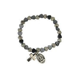 Hematite bracelet with hearts