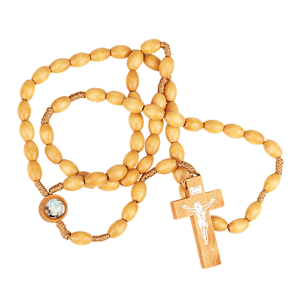 Terço em madeira Aparição de Fátima 