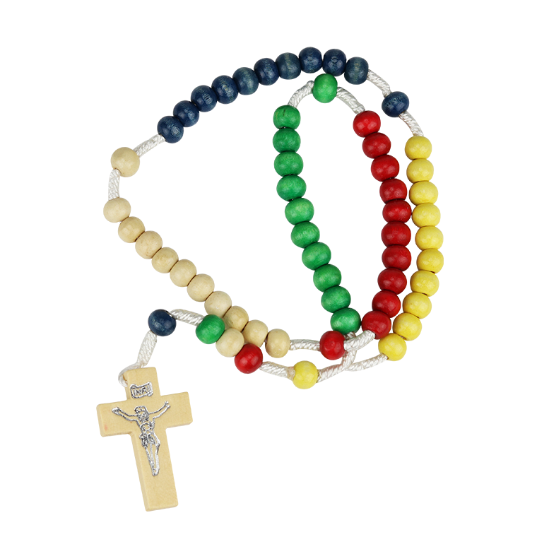 rosario religioso de madera