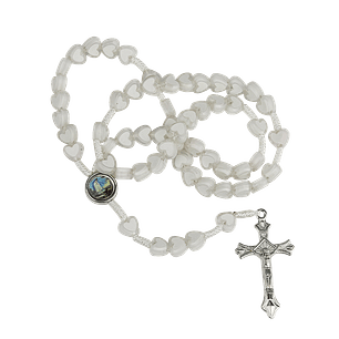 Rosary of white hearts