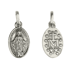 Medalla de Nuestra Señora Milagrosa con Cruz - Plata 925
