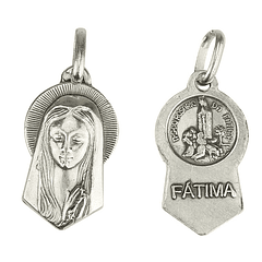 Medalha recortada de Nossa Senhora de Fátima - Prata 925