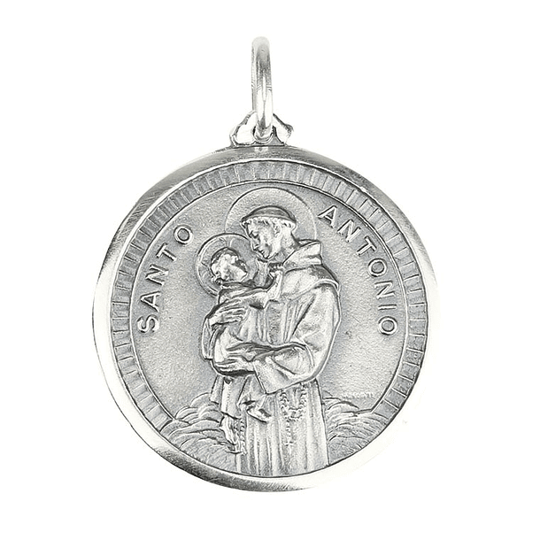 Medalha de Santo António com menino - Prata 925 1