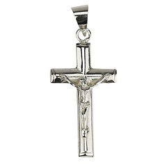 Medalha crucifixo arredondado - Prata 925