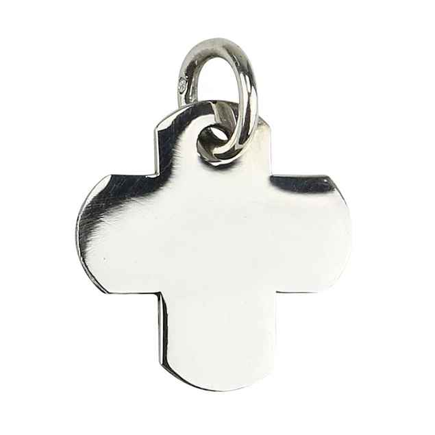 Flat cross medal - Silver 925