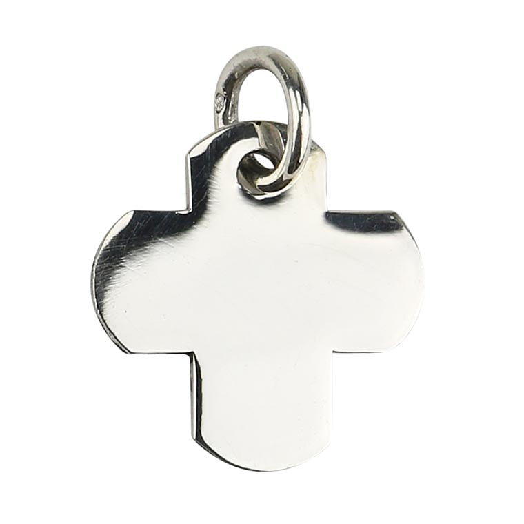 Flat cross medal - Silver 925 1