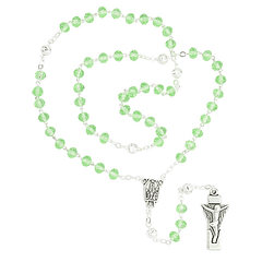 Rosary of Fátima Transparent Green Crystal